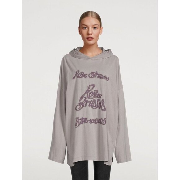 Acne Studios Embroidered Logo Hoodie Size S/M Womens Beige $560 - Picture 1 of 16